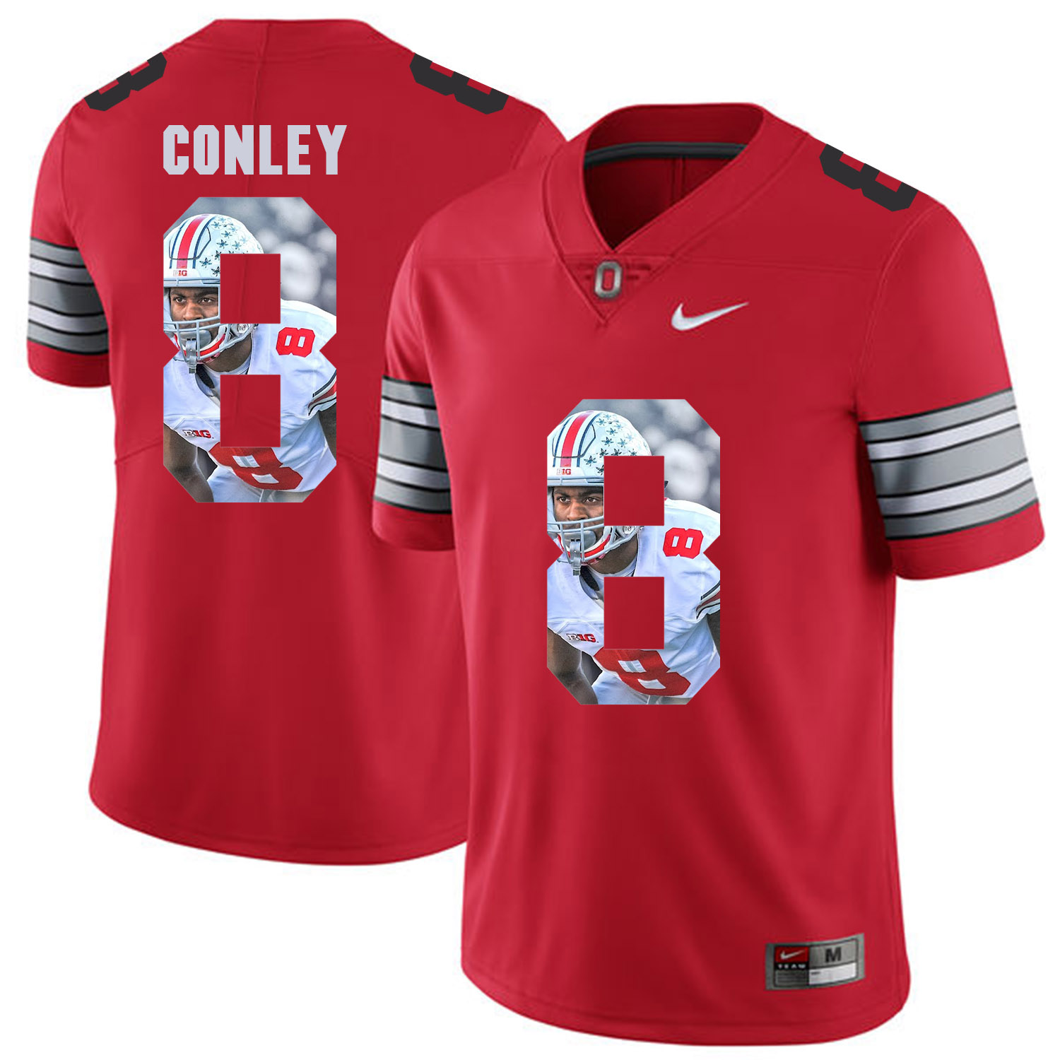 Men Ohio State #8 Conley Red Fashion Edition Customized NCAA Jerseys